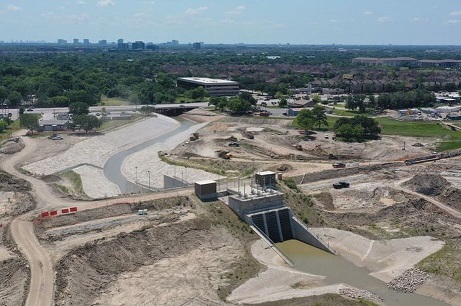 Barker Dam during construction phase in 2020
